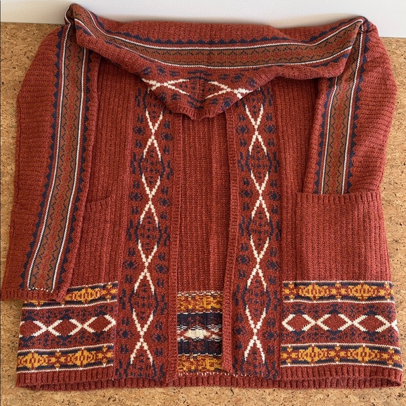 Lucky Brand Rust Geometric Cardigan - Picture 4 of 11